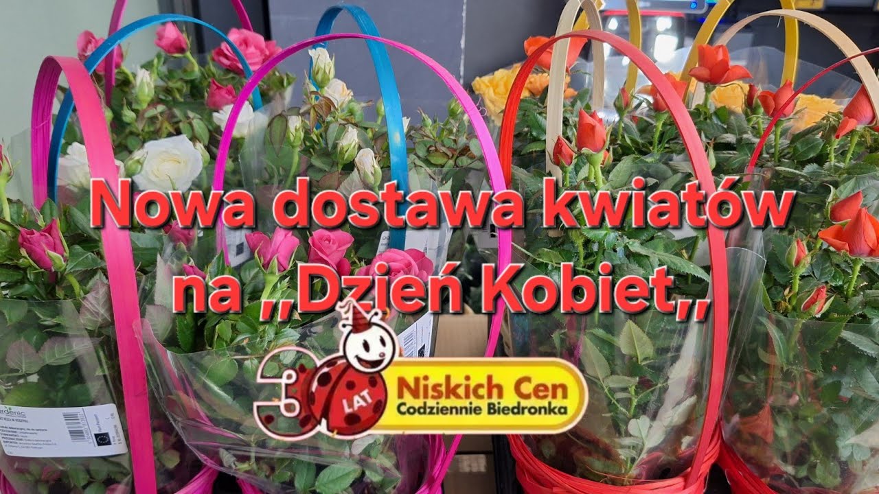Dostawa kwiatów na Dzień Kobiet do Biedronki