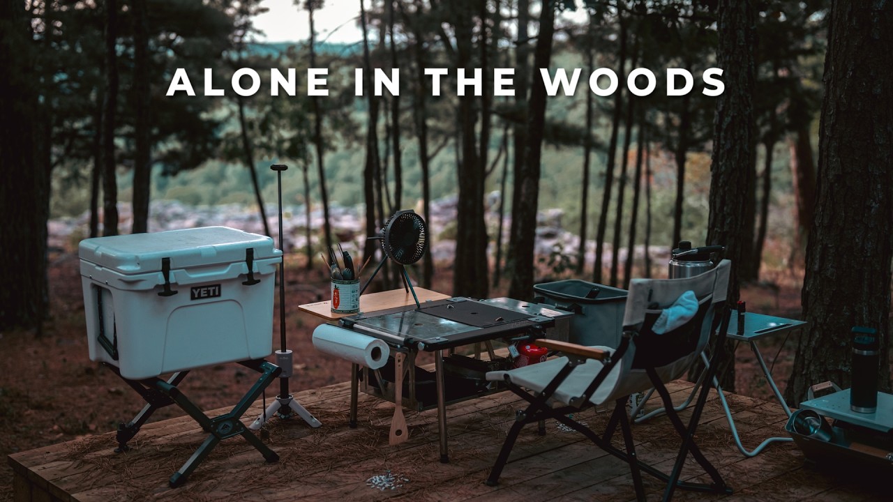 Cliffside Camping in the Woods - Alone with Nature | Snow Peak, iKamper, Rivian