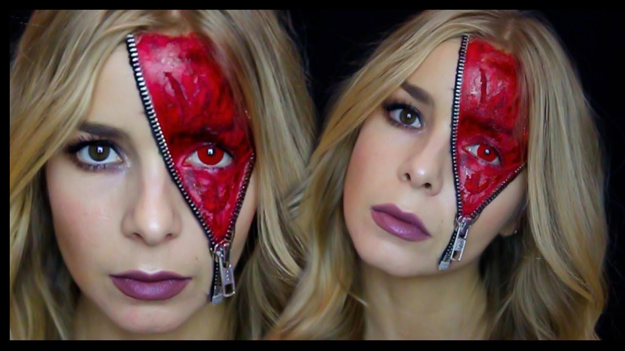 HALLOWEEN 2017 #1 Zipper Face Demon Makeup Tutorial | Alice Trewinnard