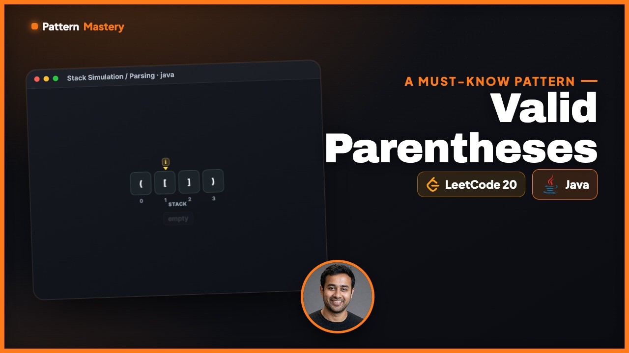 [Java] Valid Parentheses - Leetcode 20 -- Illustrated! | Pattern Mastery