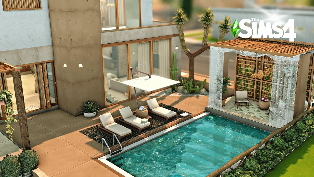 Desert Modern House 🌵🌤 | Stop Motion Build | The Sims 4 | No CC