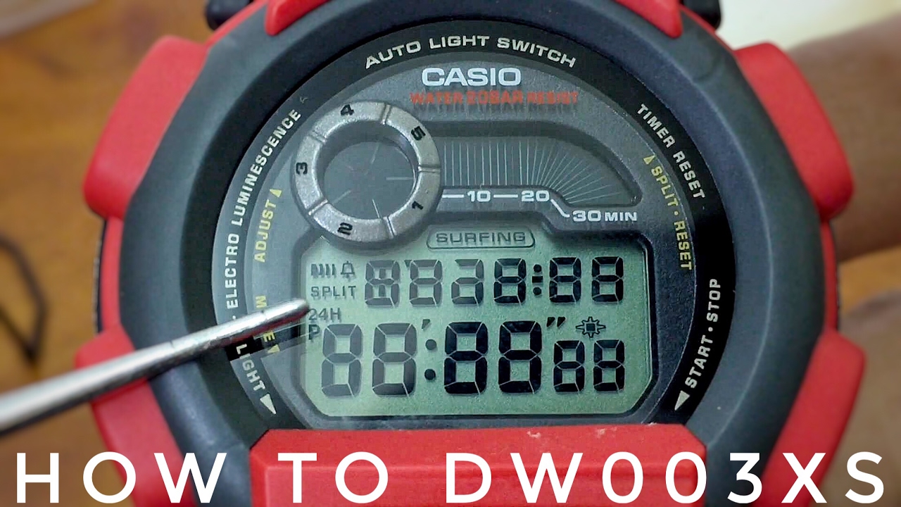 Casio 1647 Module Demo | G-Shock DW-003XS Glide Surftimer model