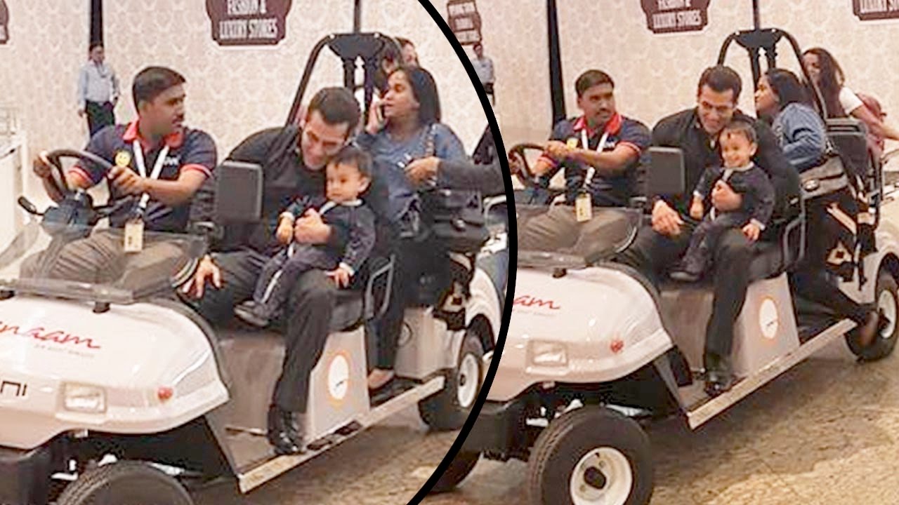 Salman Khan With Baby Ahil Makes A Grand Entry While Leaving For Dabangg Tour