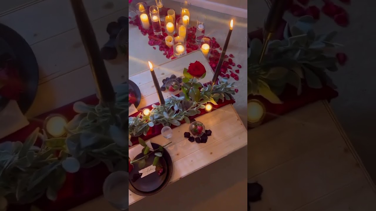 candle light dinner decor at your home #coupke#love#family#dinnertime #cute #homesurprise#lovestory