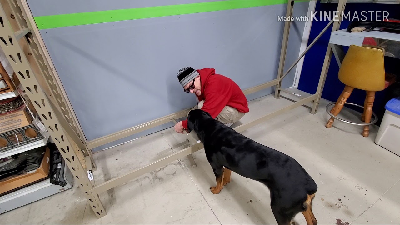 Assembling garage shelving from menards.  How to clean up your act.