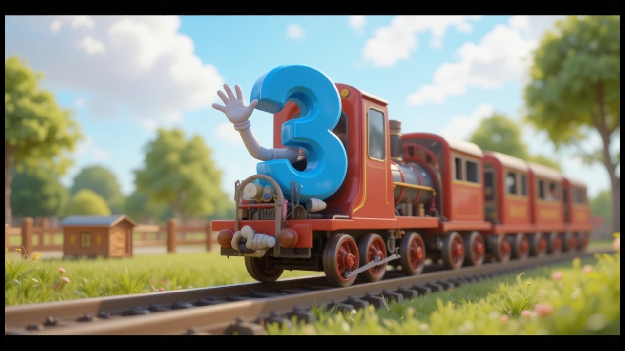 Fast Train Numbers Song 🚂 | Counting 1–10 | 3D Kids Rhyme#FastTrain #NumbersSong#Counting123#3DKids