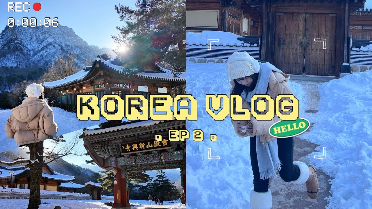 韓國Vlog  |  DAY 2  |   江原道兩日一夜 ｜ 江原道紅蟹大餐初嘗試🦀 ｜ 雪嶽山雪景名不虛傳🏔️ ｜入住束草最美海邊酒店🌊