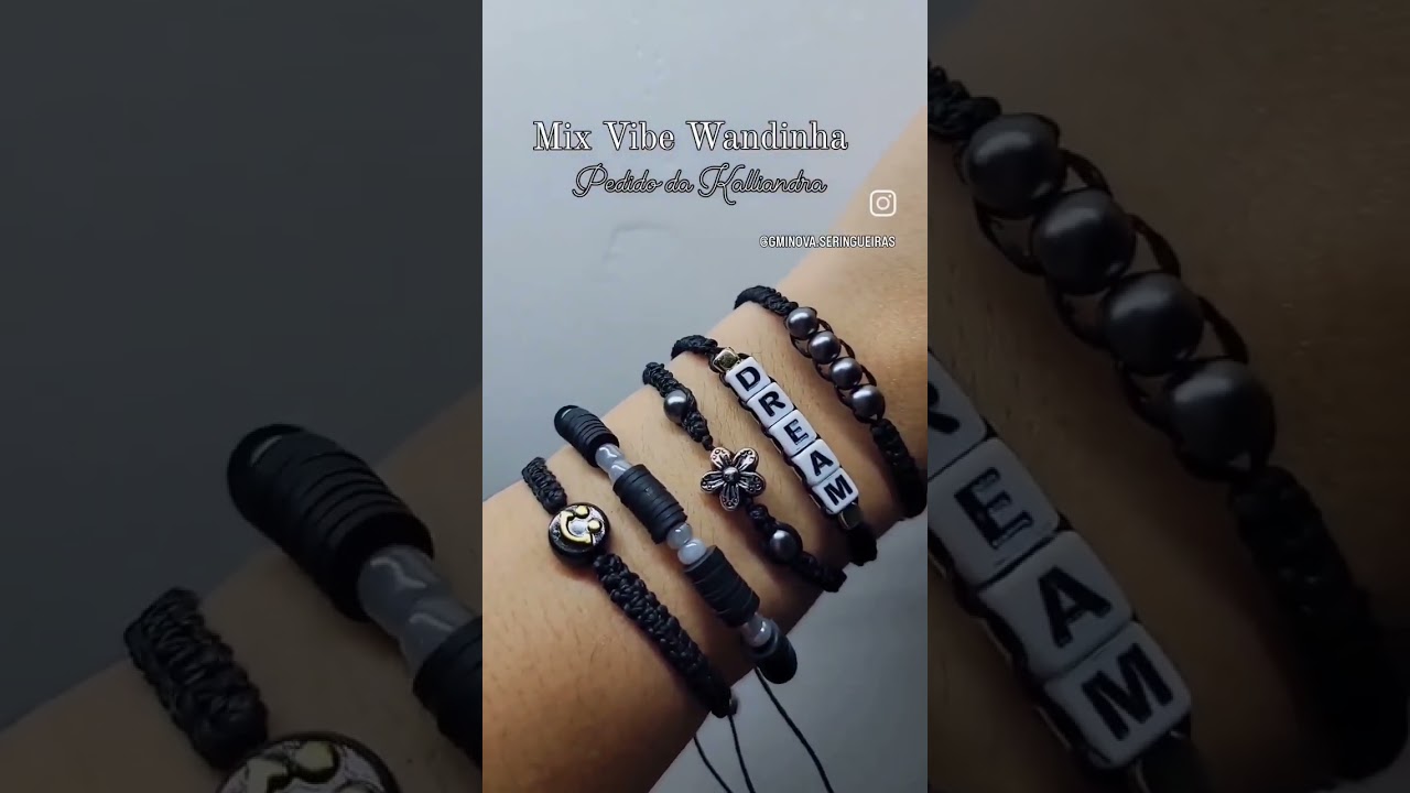 Mix de pulseiras macram&ecirc; vibe Wandinha 🖤 conhe&ccedil;a nossa loja: @gminova.seringueiras