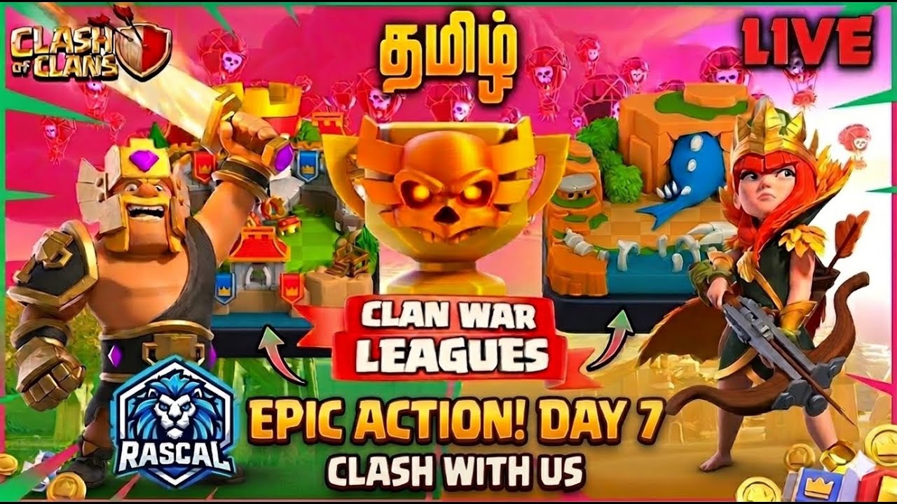 🔴LIVE Free Scenery Giveaway CWL DAY-7 | TH13 to TH18 EASY Attack Strategy 😱 | Clash of Clans