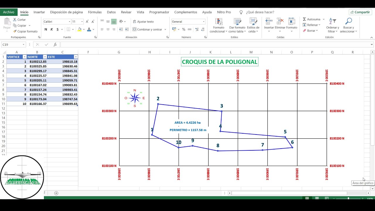 COMO DIBUJAR UNA POLIGONAL CON EXCEL 2ª PARTE