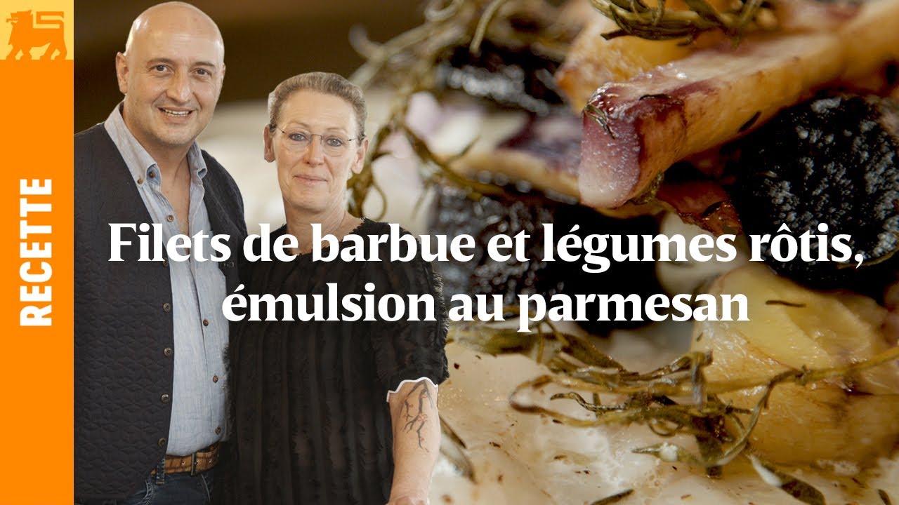 Filets de barbue et légumes rôtis, émulsion au parmesan par David Martin