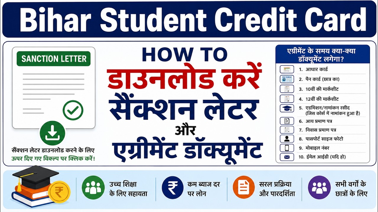 Sanction Letter and Agreement Process | Bihar Student Credit Card | DRCC