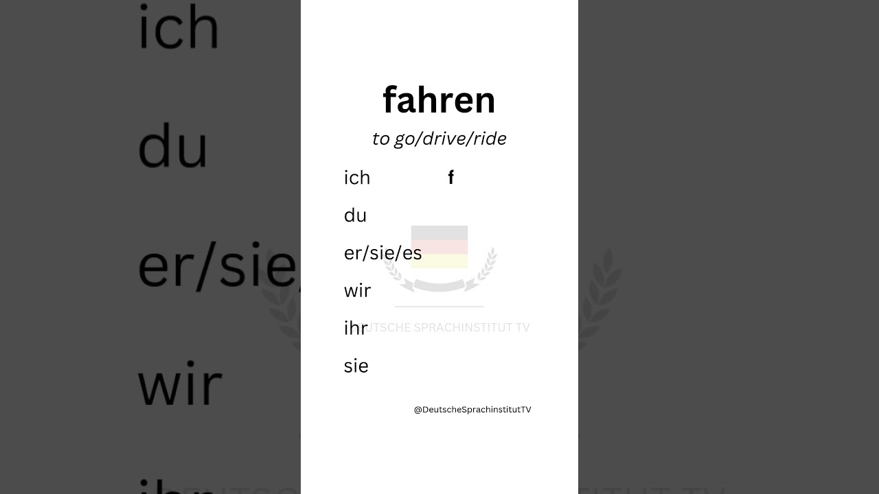 FAHREN Conjugation (Present) | German Verbs (Learn German Fast!) #deutschlernen #conjugation #german