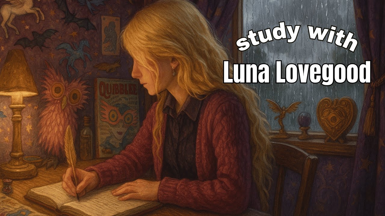 Study with Luna Lovegood 🌙 | A Rainy Study Day Inspired by Harry Potter