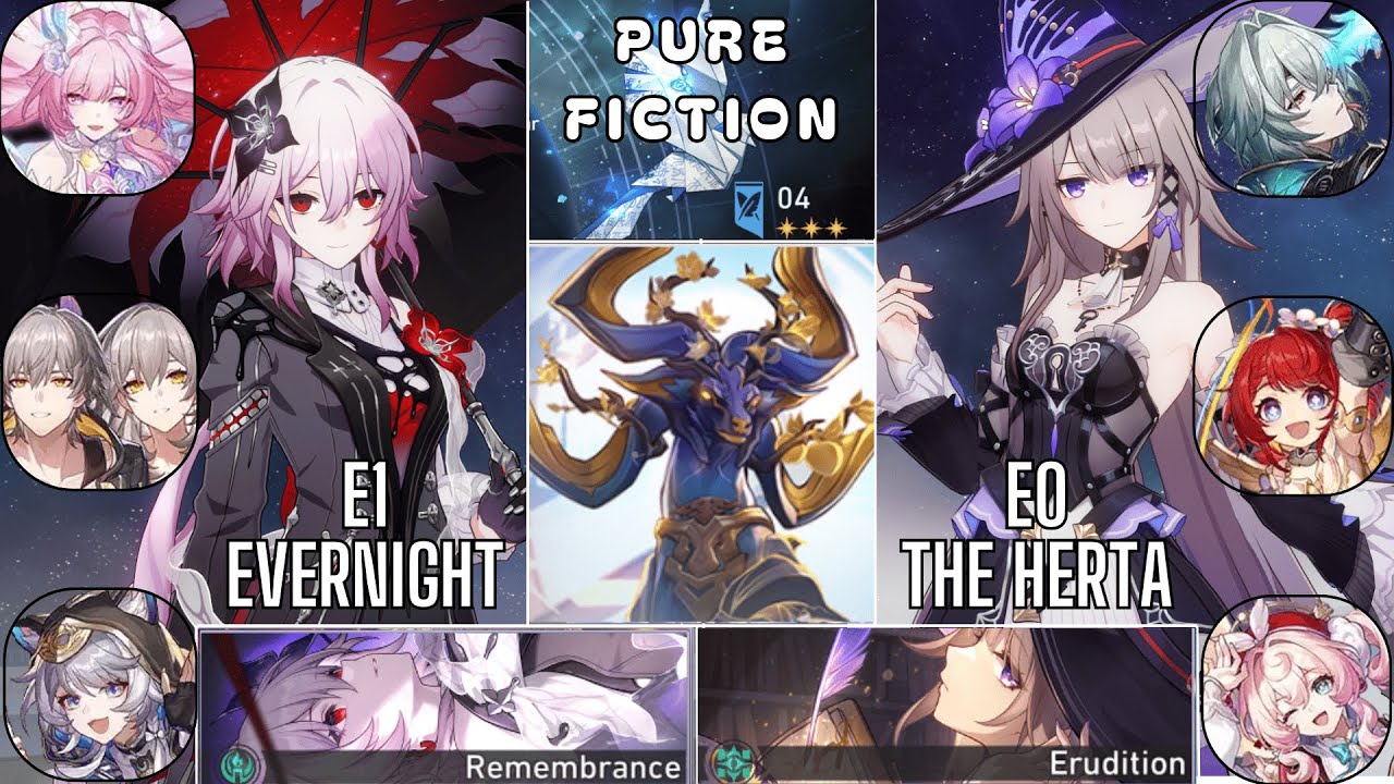 E1 Evernight & E0 TheHerta Pure Fiction Honkai Star Rail 3.8