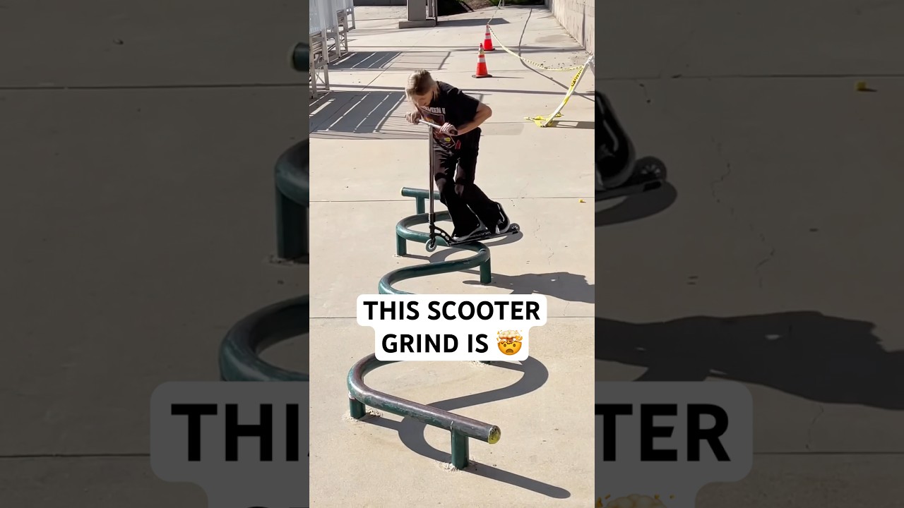 This scooter grind is 🤯 🛴Juzzy Carter #shorts #shortvideo #maddgear #challenge #tricks #amazing