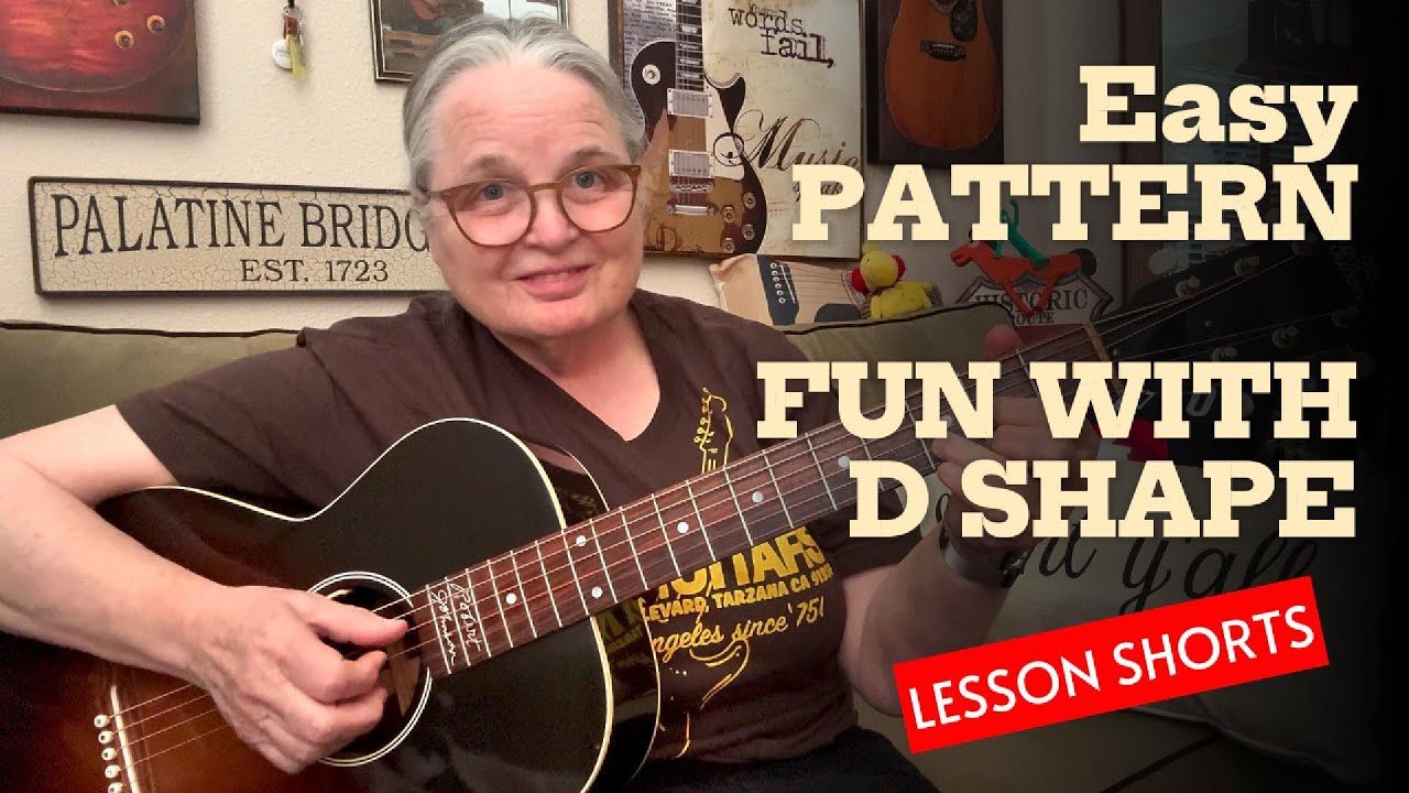 EASY LESSON SHORTS ** Try This Pattern ** Guitar FUN! Using D Shapes  (Gibson L1)  #guitarlesson