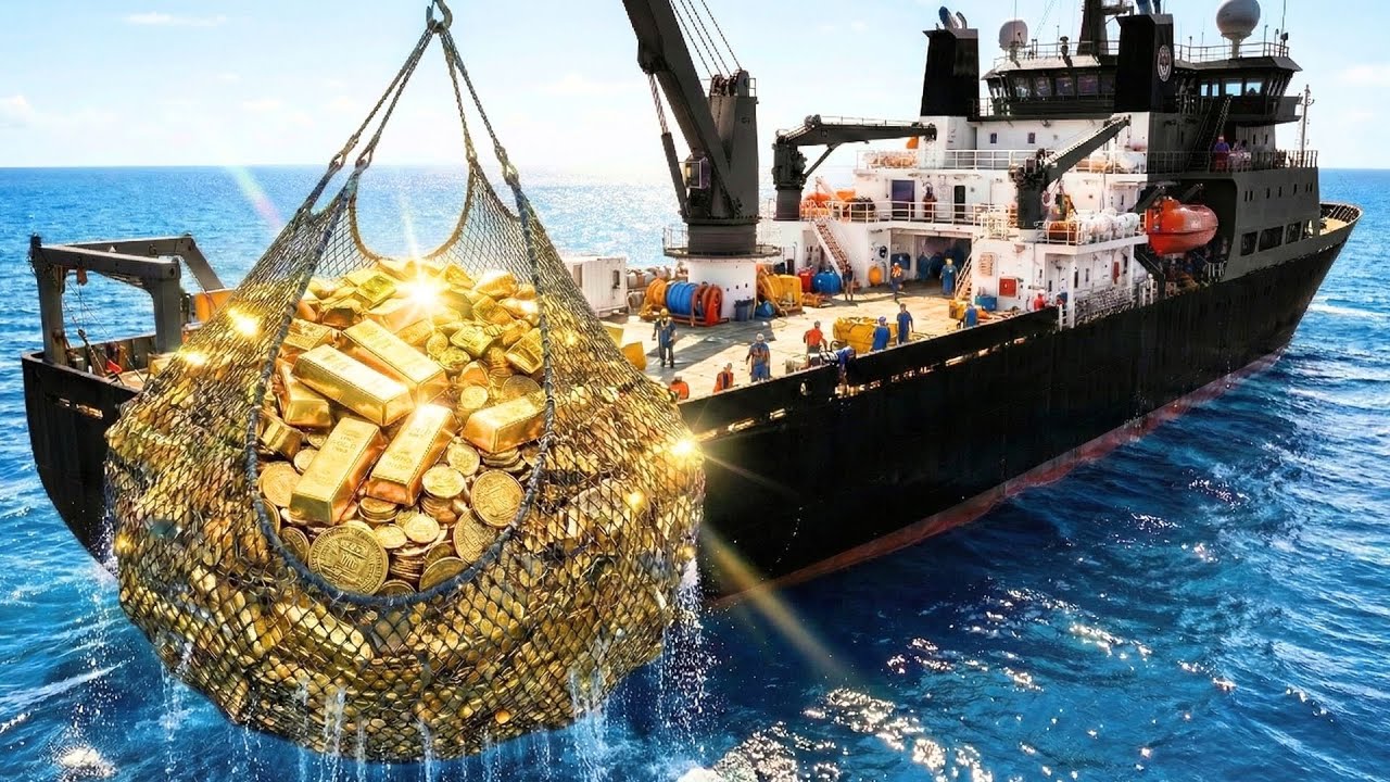 DEEP-SEA TREASURE RECOVERY OPERATION: SUBMERSIBLE FINDS GOLD AND DIAMONDS, HEAVY DIGGER EXTRACTS IT