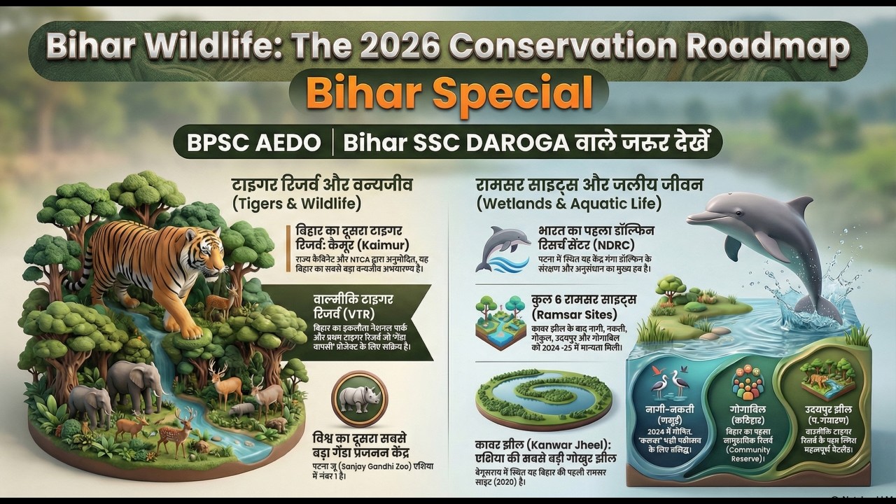 Bihar Wildlife Complete Revision | BPSC AEDO BIHAR SSC के Sure Shot Questions #exam  #bihar #fact