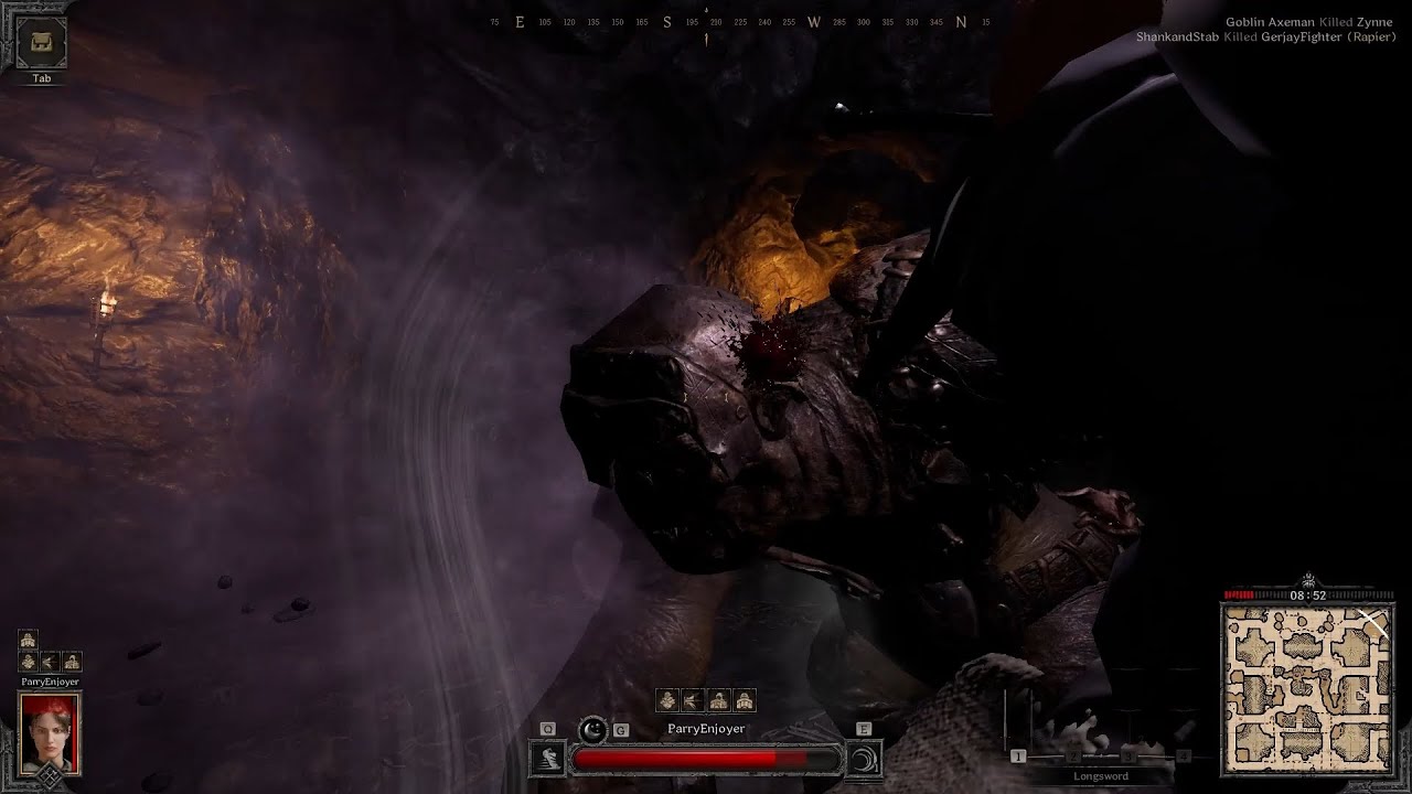 Cave Troll Solo Fighter Parry Only No Hit - How to Block Every Attack (Dark and Darker)