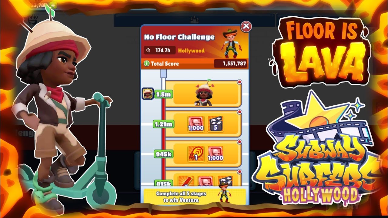 Subway Surfers New FLOOR IS LAVA 🌋💥 Challenge Complete Stage All 5 to get Ventura in Hollywood 2024
