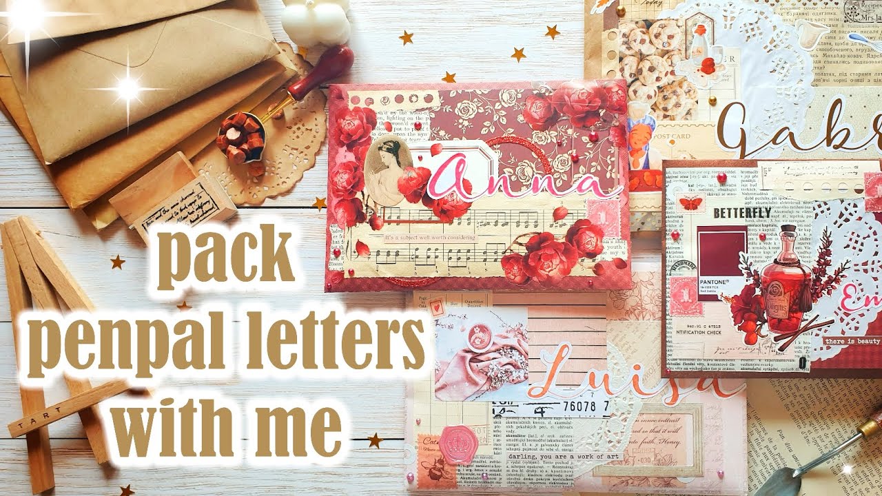 °• pack penpal letters with me | penpal inspiration •°