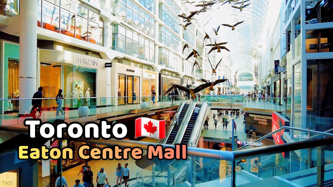 Toronto Saturday Eaton Centre Mall Walking Tour Canada 4k