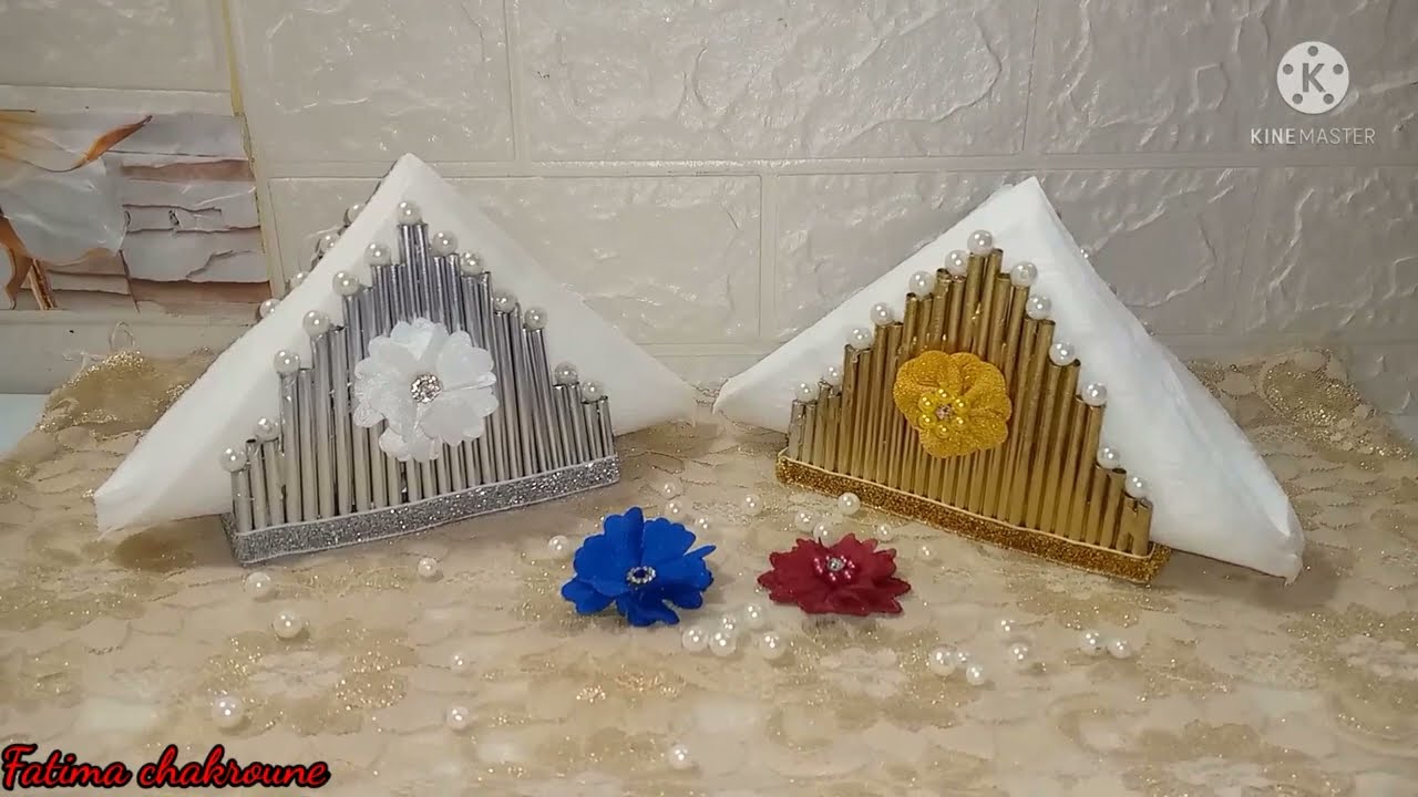 فكرة رائعة😍😍 في عمل حامل مناديل من صمامات العصير 👈ستبهرك النتيجة👉.Diy room decorating