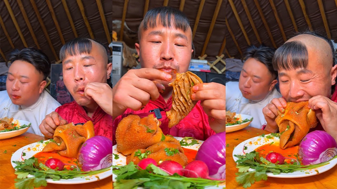 Isn't it nice to eat meat with my brothers?