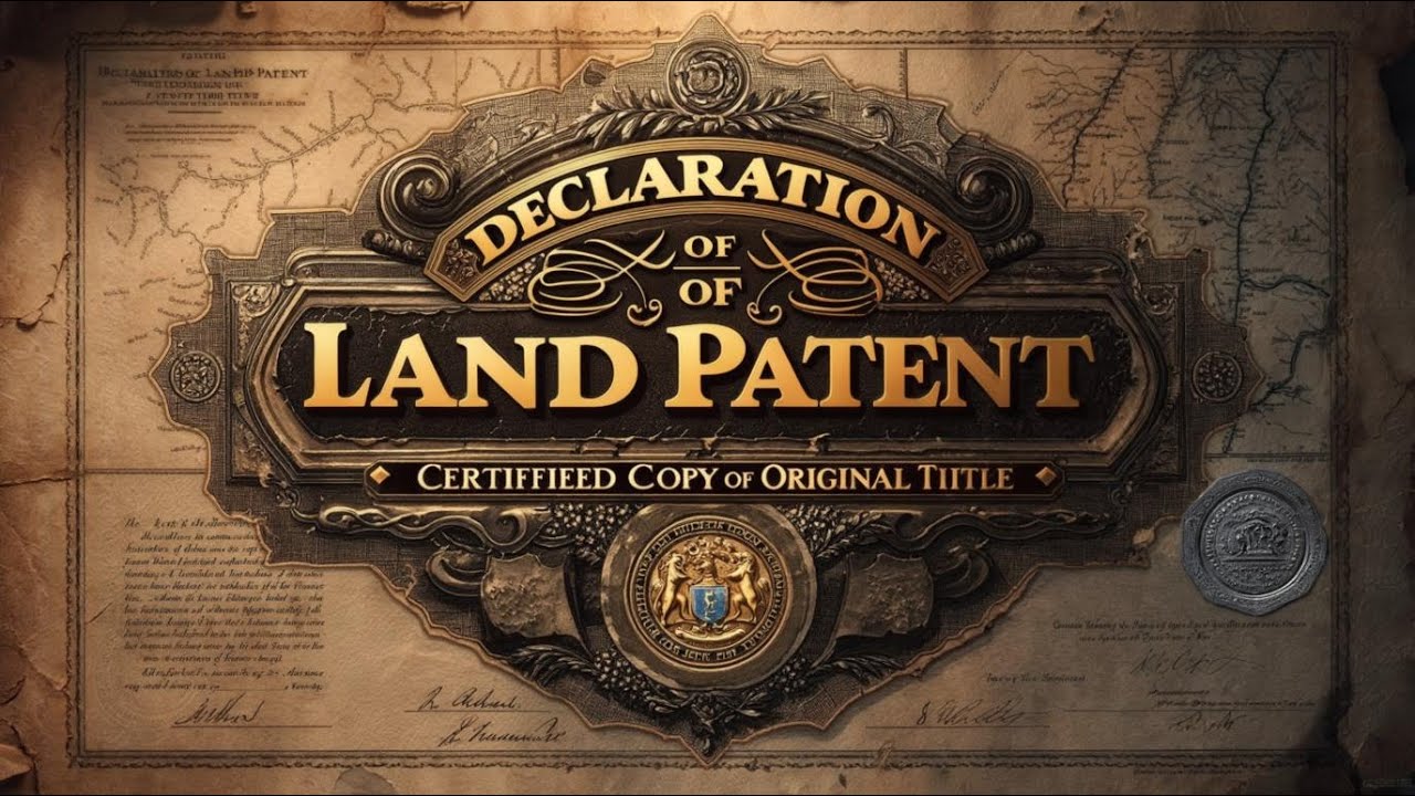 Declaration of Land Patent: Certified Copy of Original Title
