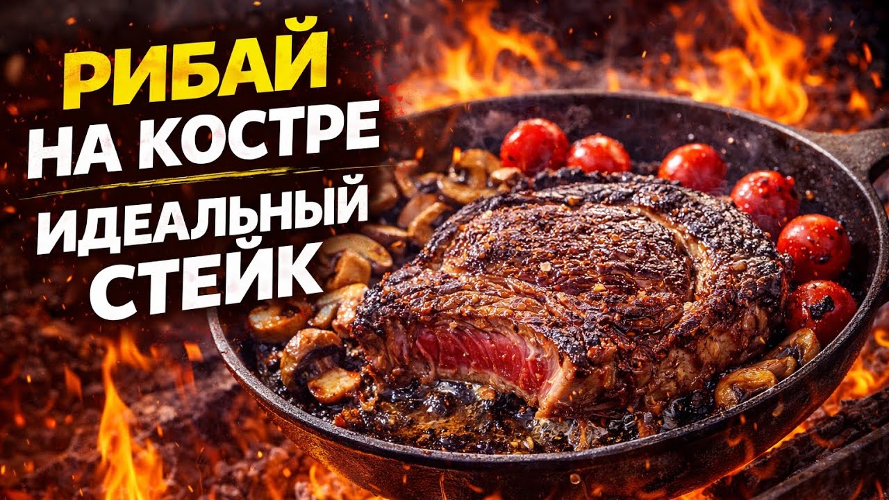 Вот ТАК нужно готовить РИБАЙ на костре — сочнее не бывает