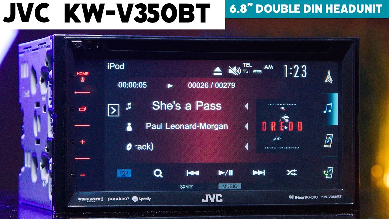 JVC KW-V350BT — 6,8-дюймовая двухдиновая головная часть DVD/CD Bluetooth