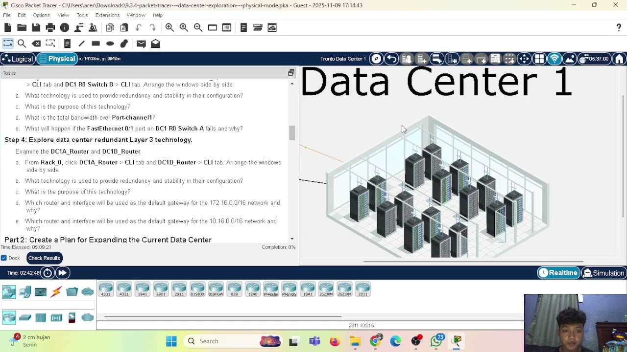 9.3.4 Packet Tracer - Data Center Exploration - Physical Mode