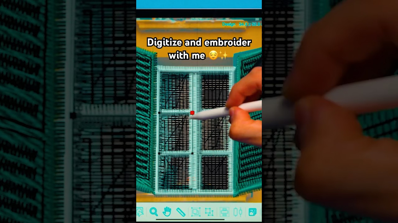 Digitizing on an iPad! Full tutorial out now 💙 #machineembroidery #digitizing #shorts