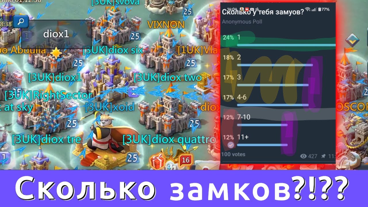У кого сколько замков?