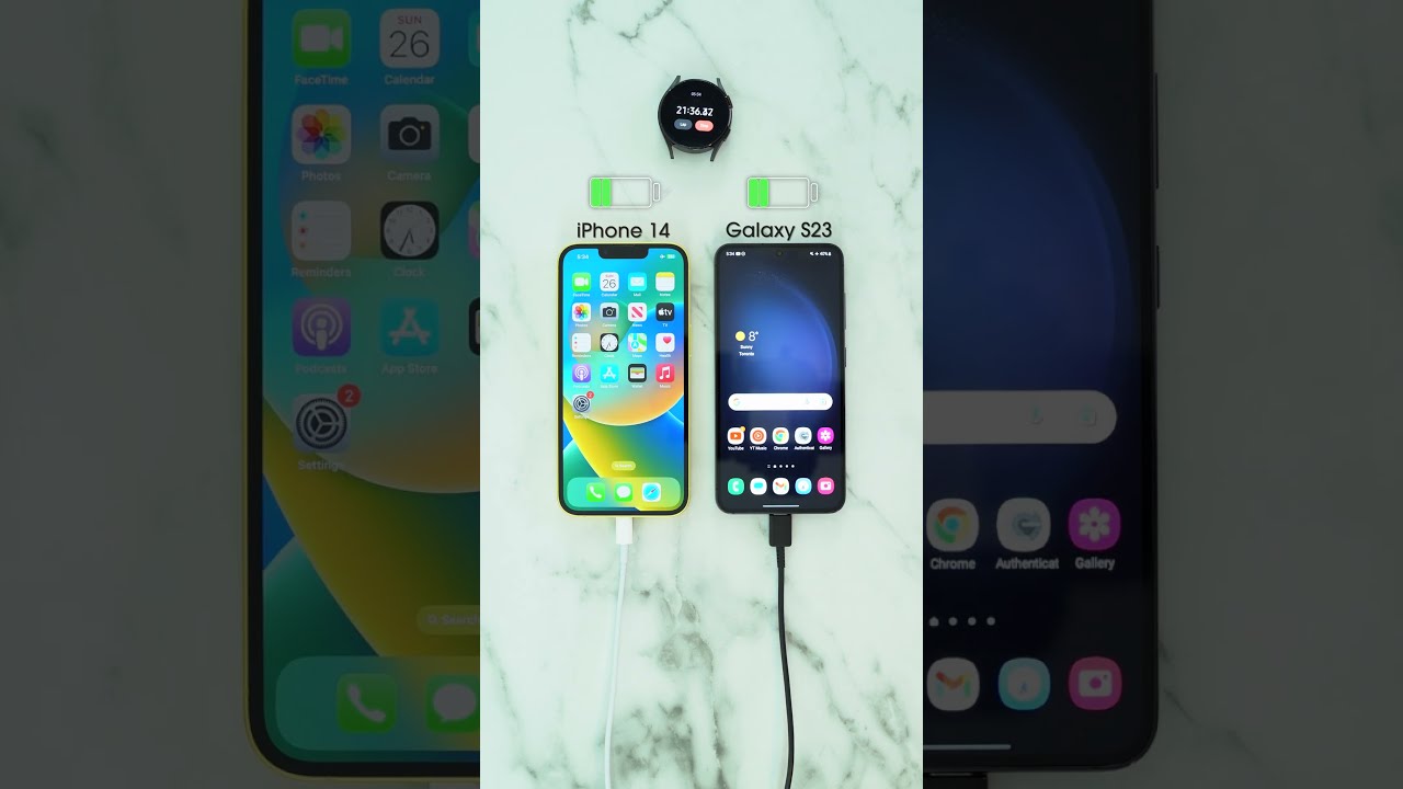 Тест зарядки Samsung Galaxy S23 против iPhone 14!🪫🔋