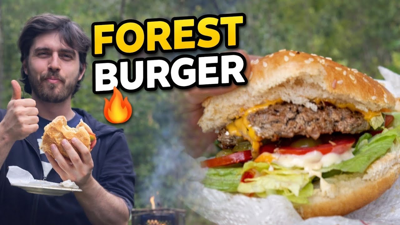 Cooking the Perfect Cheeseburger in the Forest 🍔🔥