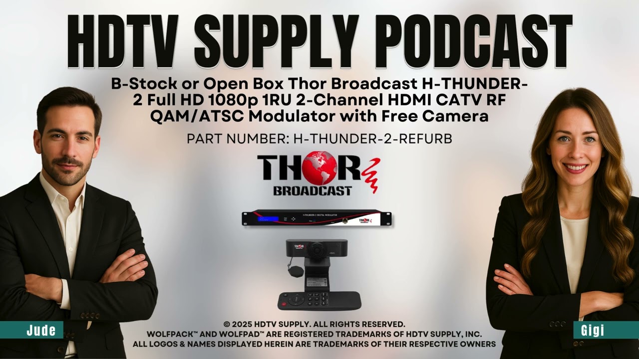 B-Stock Thor H-THUNDER-2 Full HD 1080p 1RU 2-Ch HDMI CATV RF QAM/ATSC Modulator with Free Camera