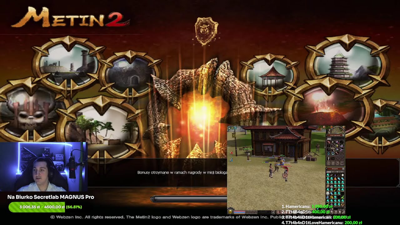 Metin2.PL (09.11.2025): Expienie 10-tej postaci do 120lvla / meley grupowa / karty pot./szkaty + BF6