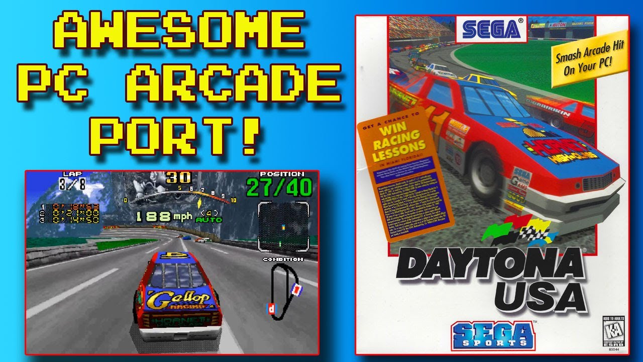 Daytona USA (Windows, 1996) - Unboxing and Gameplay!