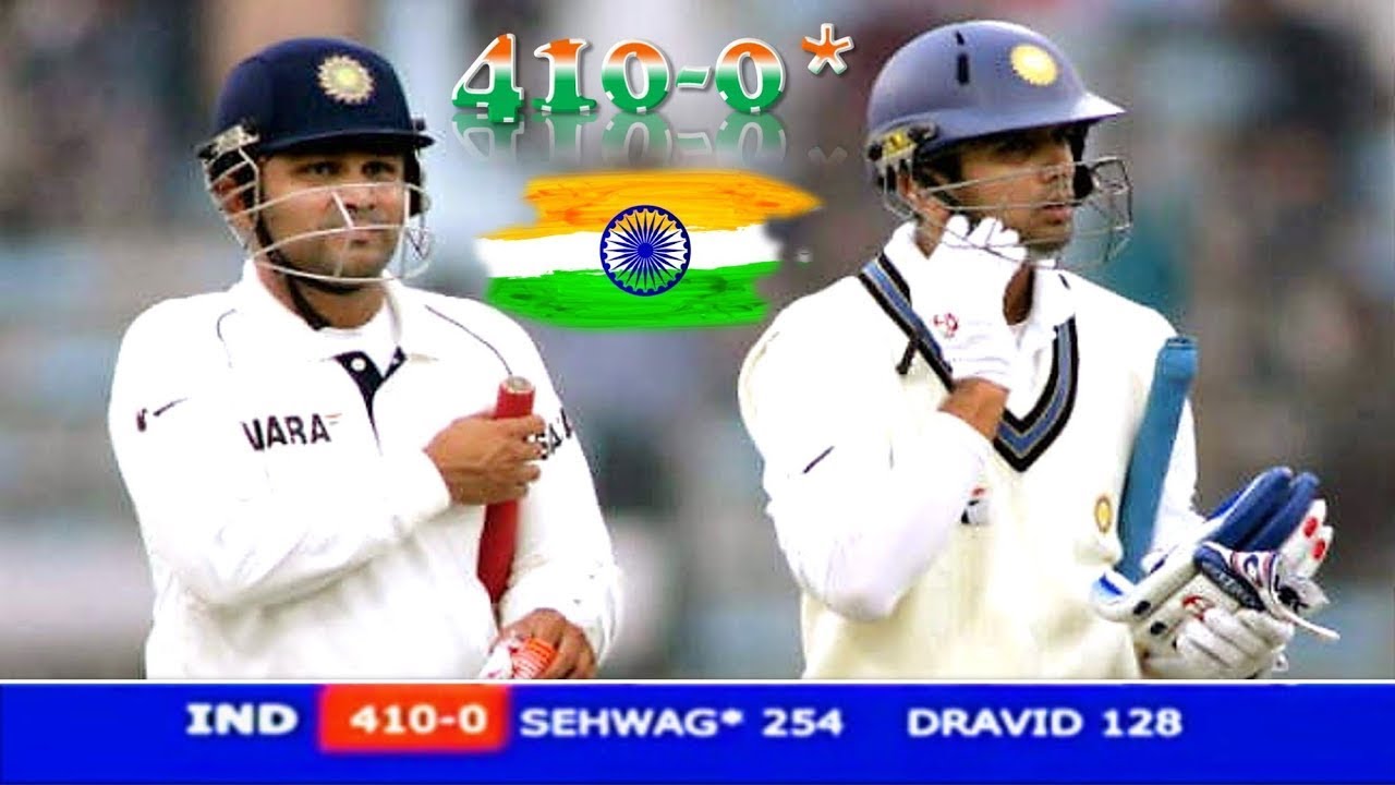 410/0 | India Vs Pakistan Unforgettable Test Match Highlights | Sehwag Dravid Partnership Revenge