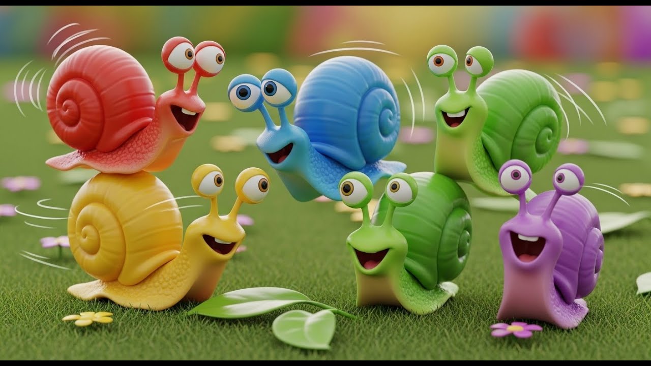 Cinco Pequeños Caracoles Gatean Gatean Gatean | Canciones Infantiles y Rimas para Niños