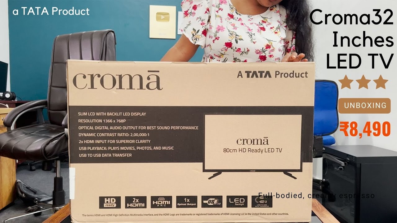 Croma 80 cm - 32 Inches HD Ready LED TV CREL7369  | Black  | Unboxing