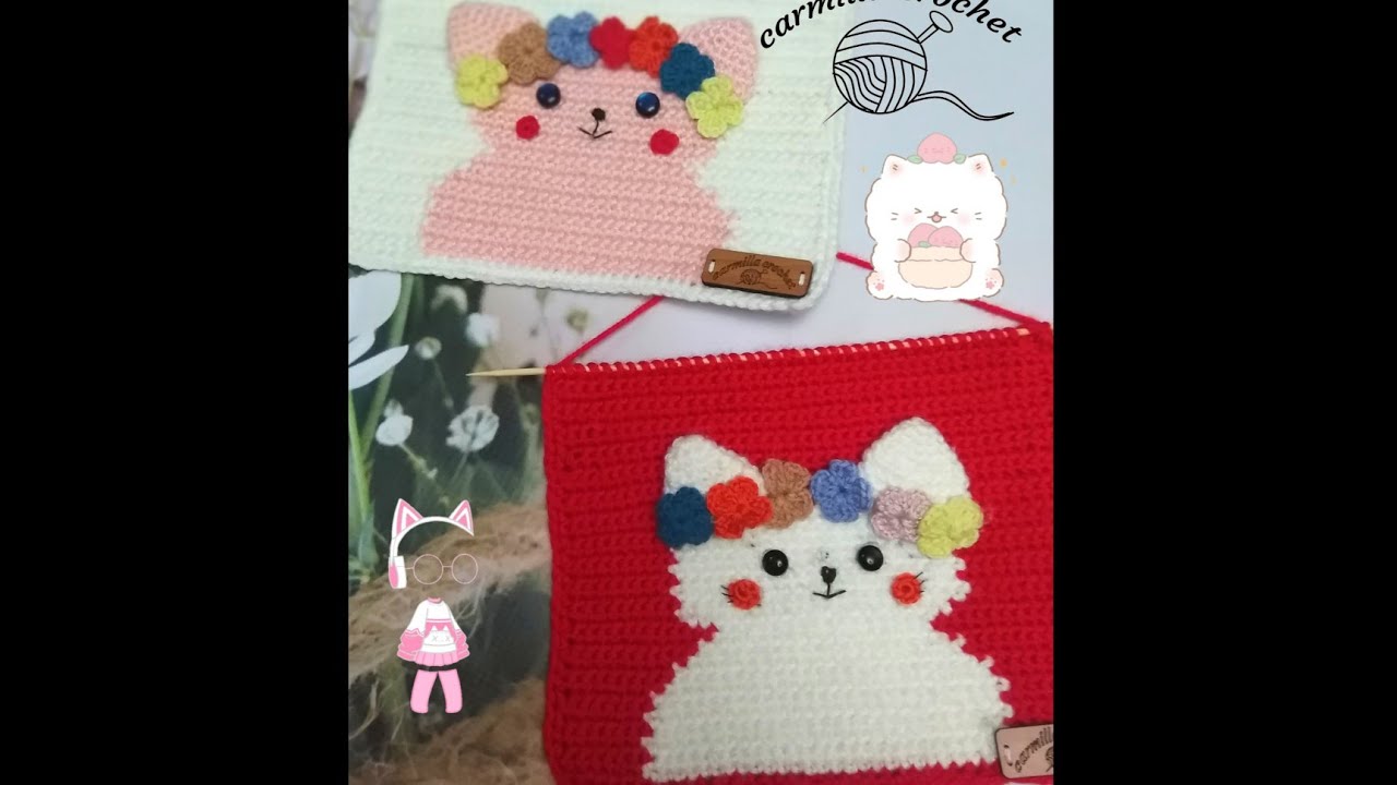 الرسم بالكروشيه /تعليقه للحائط لغرف الاطفال تابستري بطريقه سهله للمبتدئين/ قطه كروشيه 😻