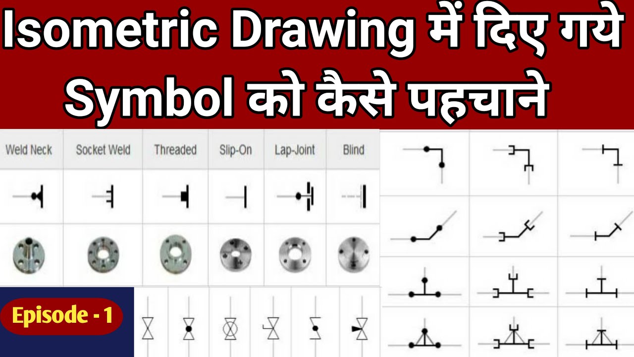 Piping isometric symbols Episode -1 | isometric drawing symbols in hindi | isometric symbol