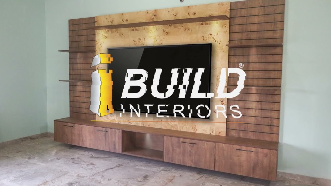 Modular TV Unit | Designer Wooden Back Panel👍 i Build Interiors🏠