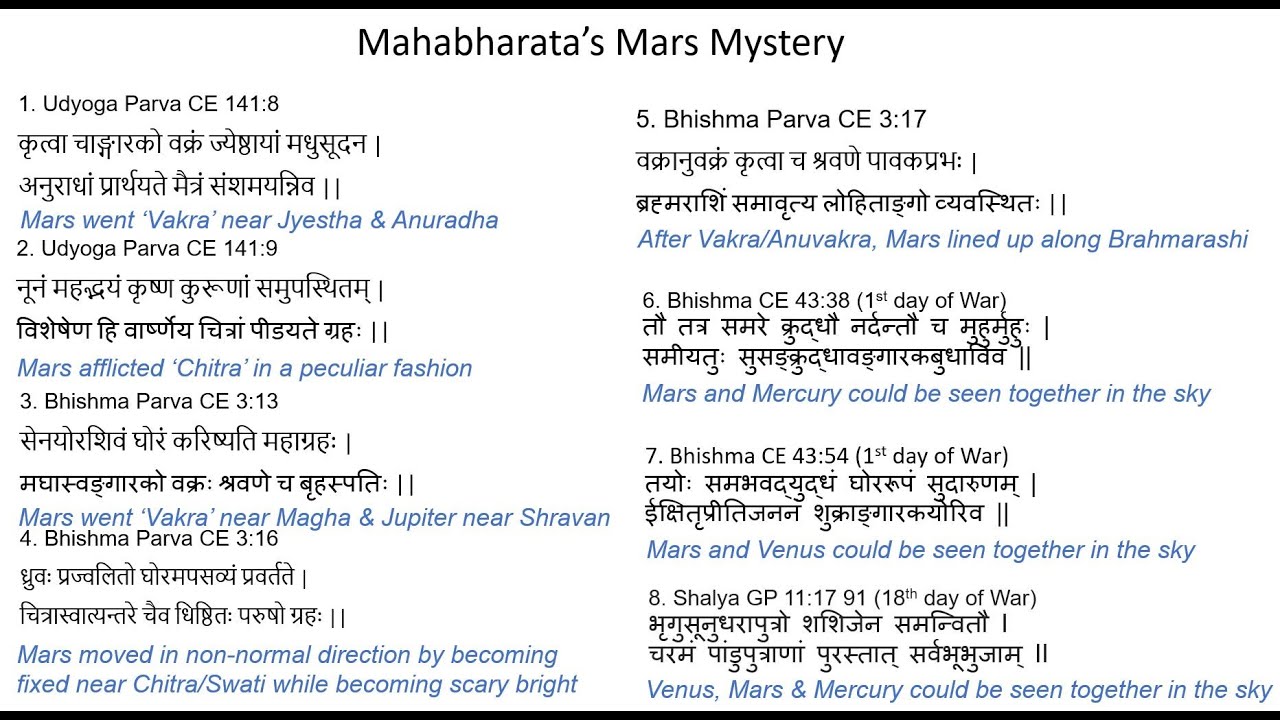 #7 MMM - Mahabharata Mars Mystery that sends all fake Mahabharata dating researchers packing!