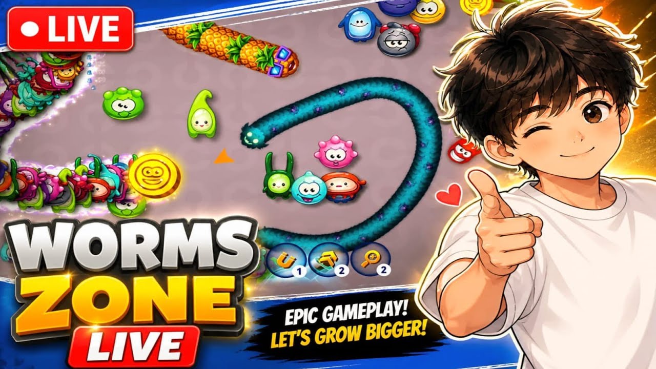 🔴 LIVE Worms Zone | Eat or Be Eaten! ⚡🐍