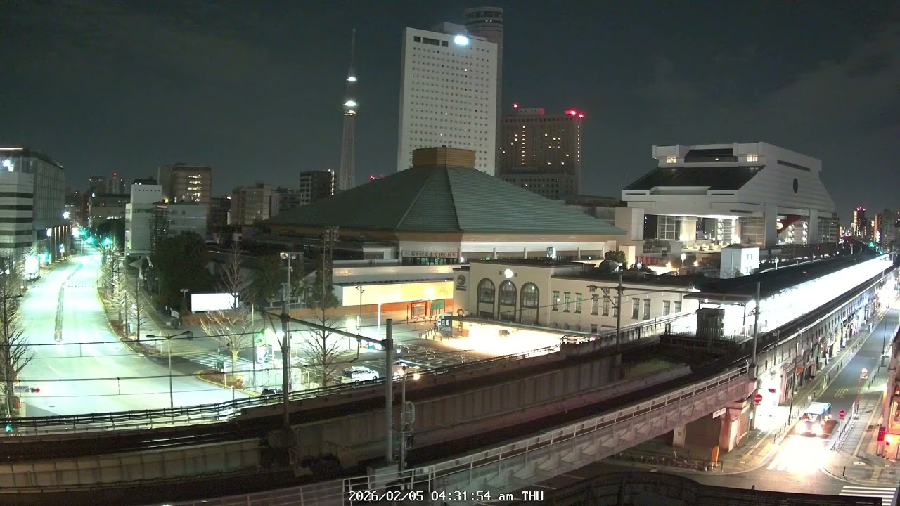 Tokyo Ryogoku 4K | Sumo Town City View | Traditional Japan | Archive 2026-02-05