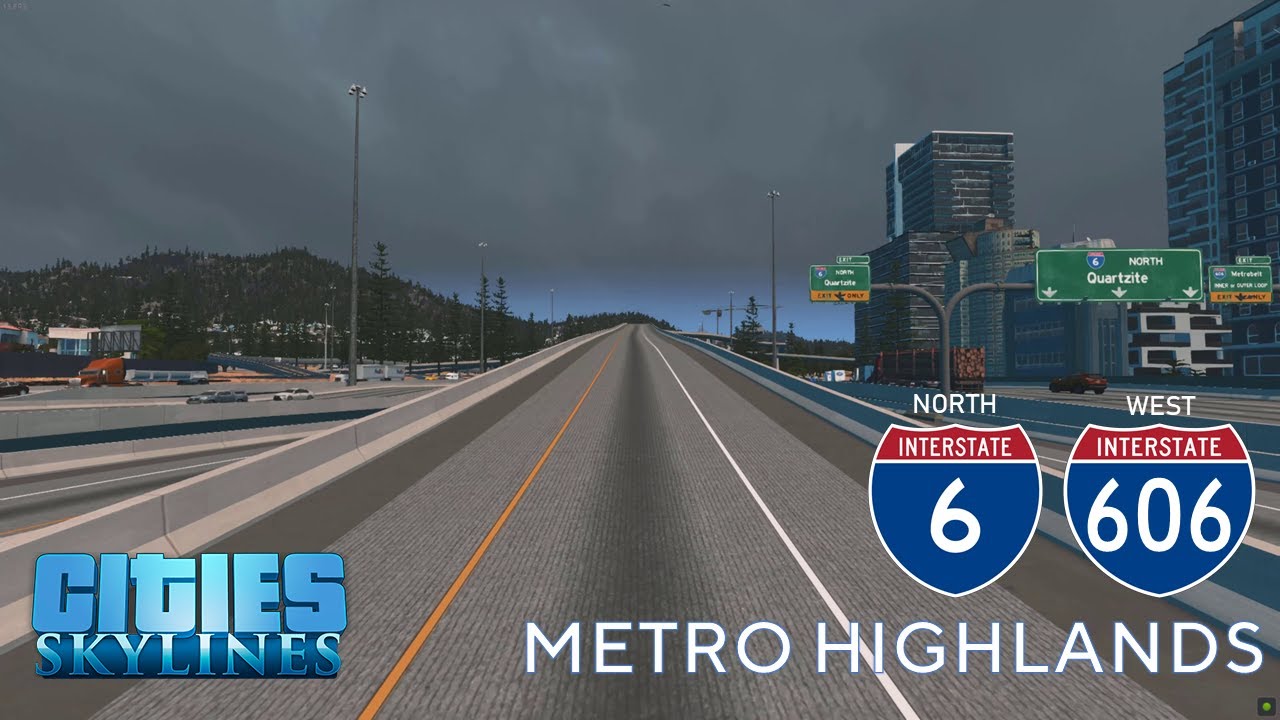Cities: Skylines - First Person Drive - Express Flyover Opens